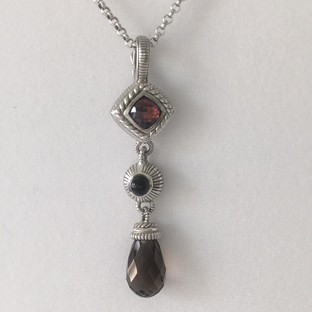 Judith Ripka Garnet Onyx Smoky Topaz Enhancer